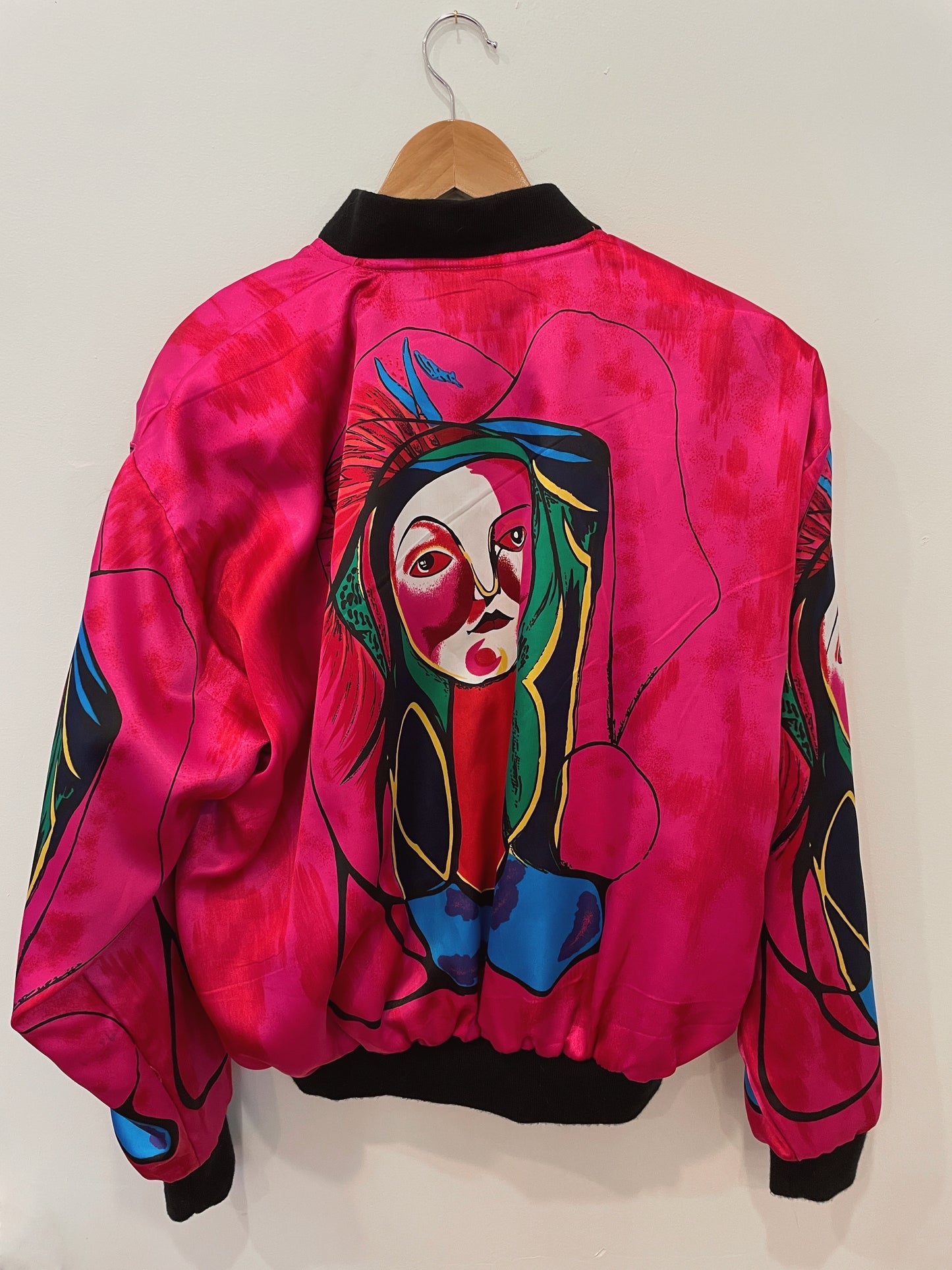 Casual Corner Abstract Face Bomber