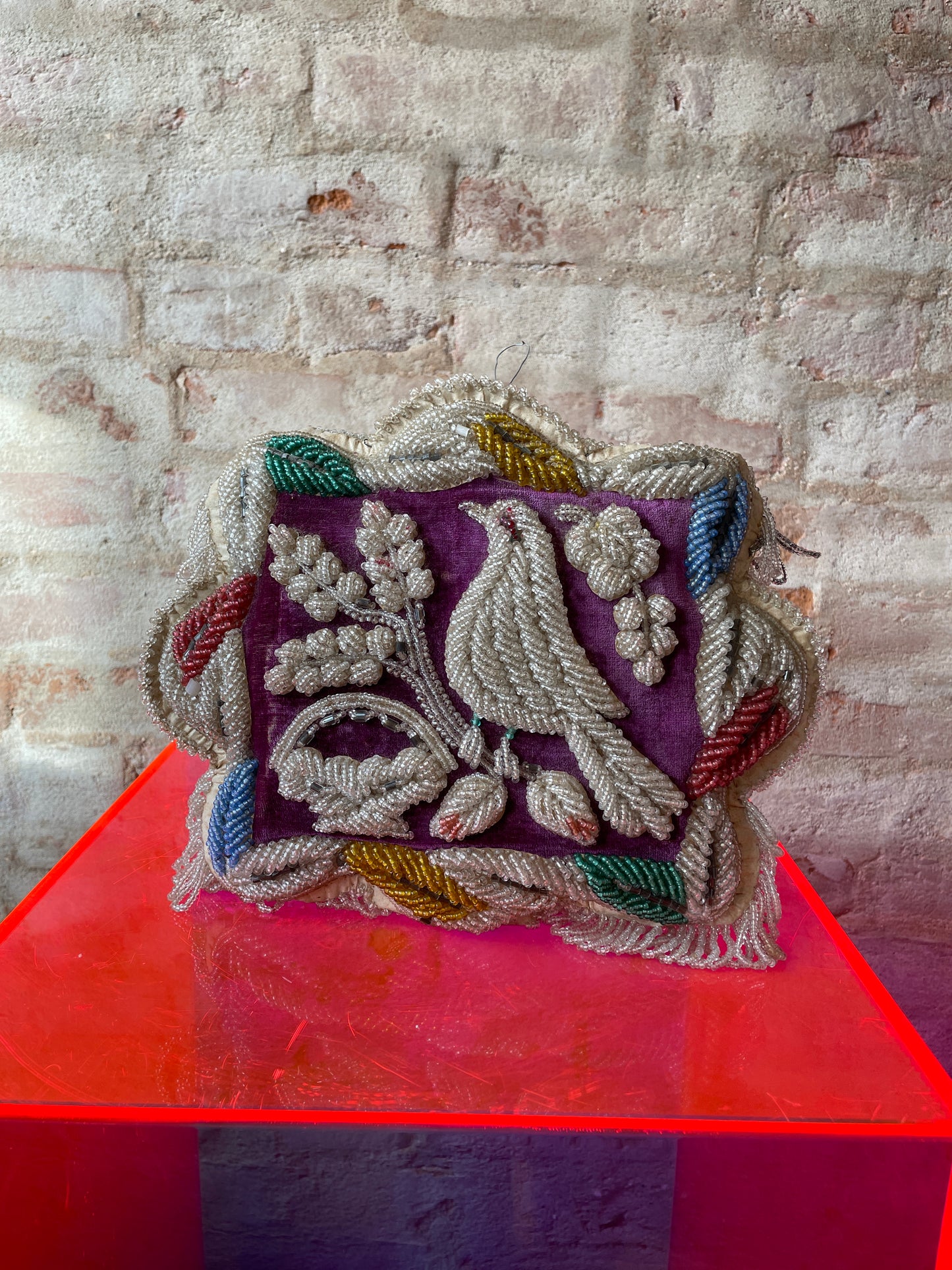 Antique Iroquois Beaded Pillow